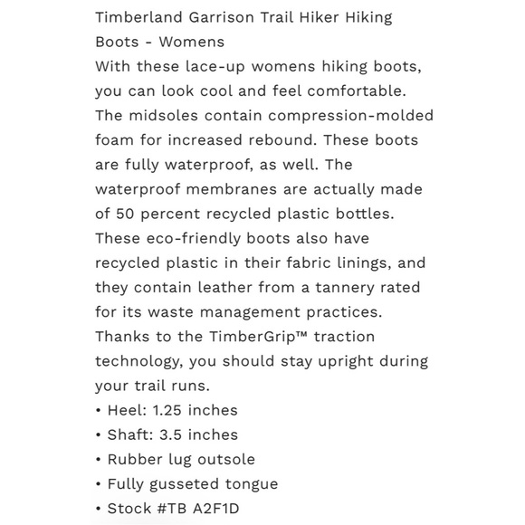 NIB Timberland Garrison Trail Waterproof Mid Hiker Hiking Black Mesh Camo - Picture 11 of 16